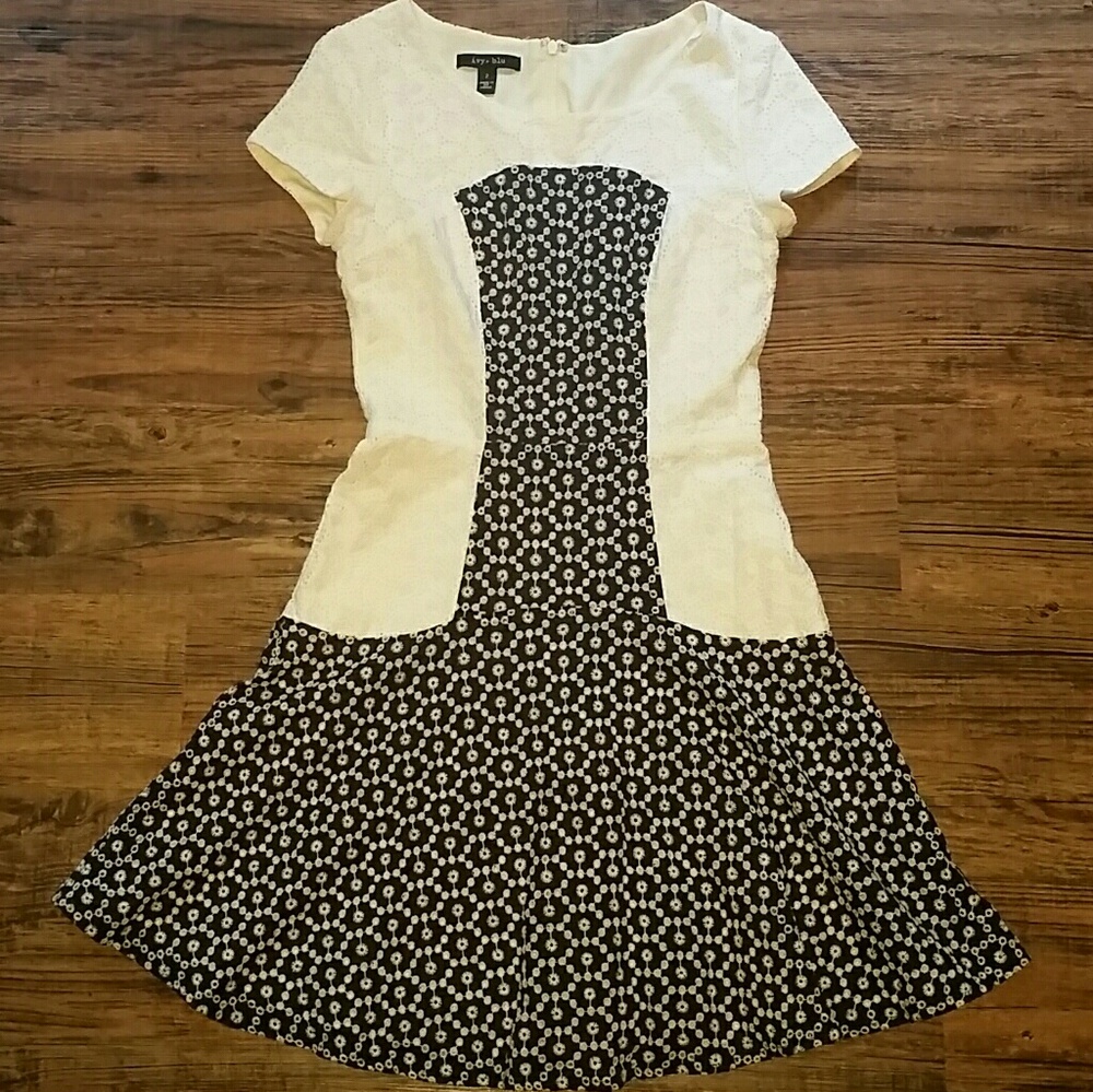 Ivy Blu Blue and White Eyelet Dress Size 2